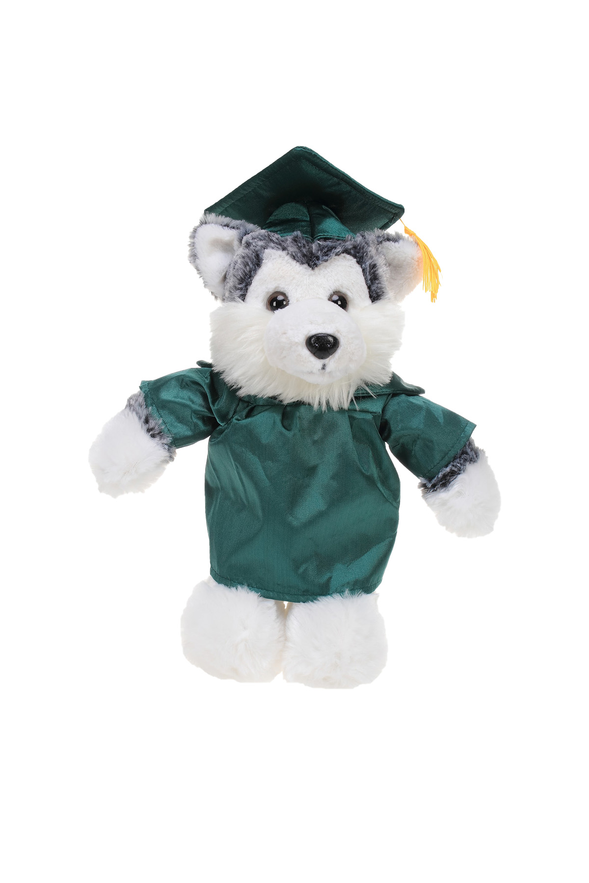 Soft Plush Husky in Graduation Cap & Gown Stuffed Animal 2