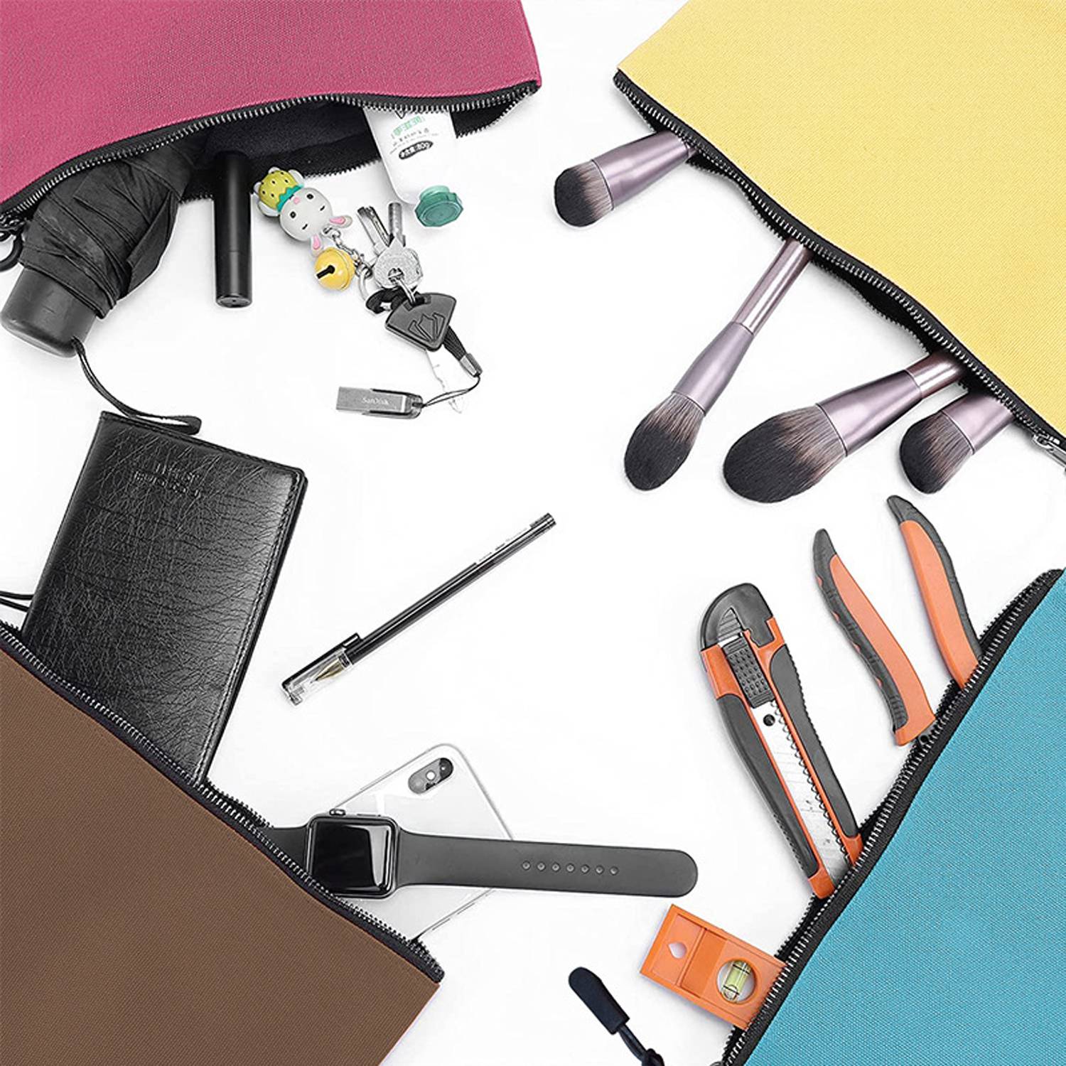 Multi Functional Canvas Toolkit Zipper Student Pencil Case 5