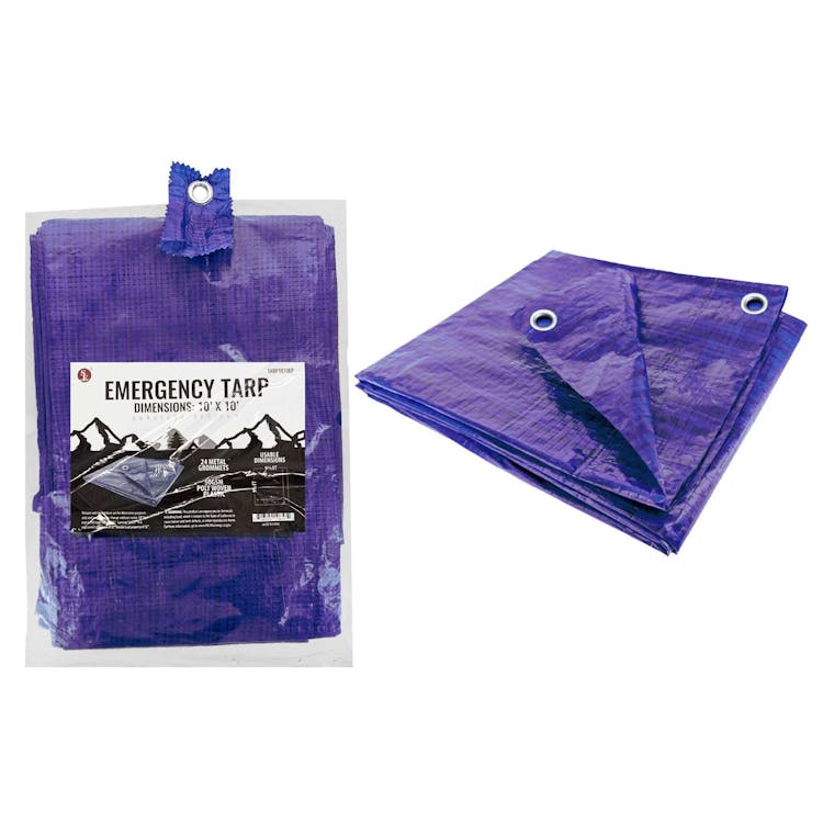 Blue Tarp with Grommets - 10" x 10" 2