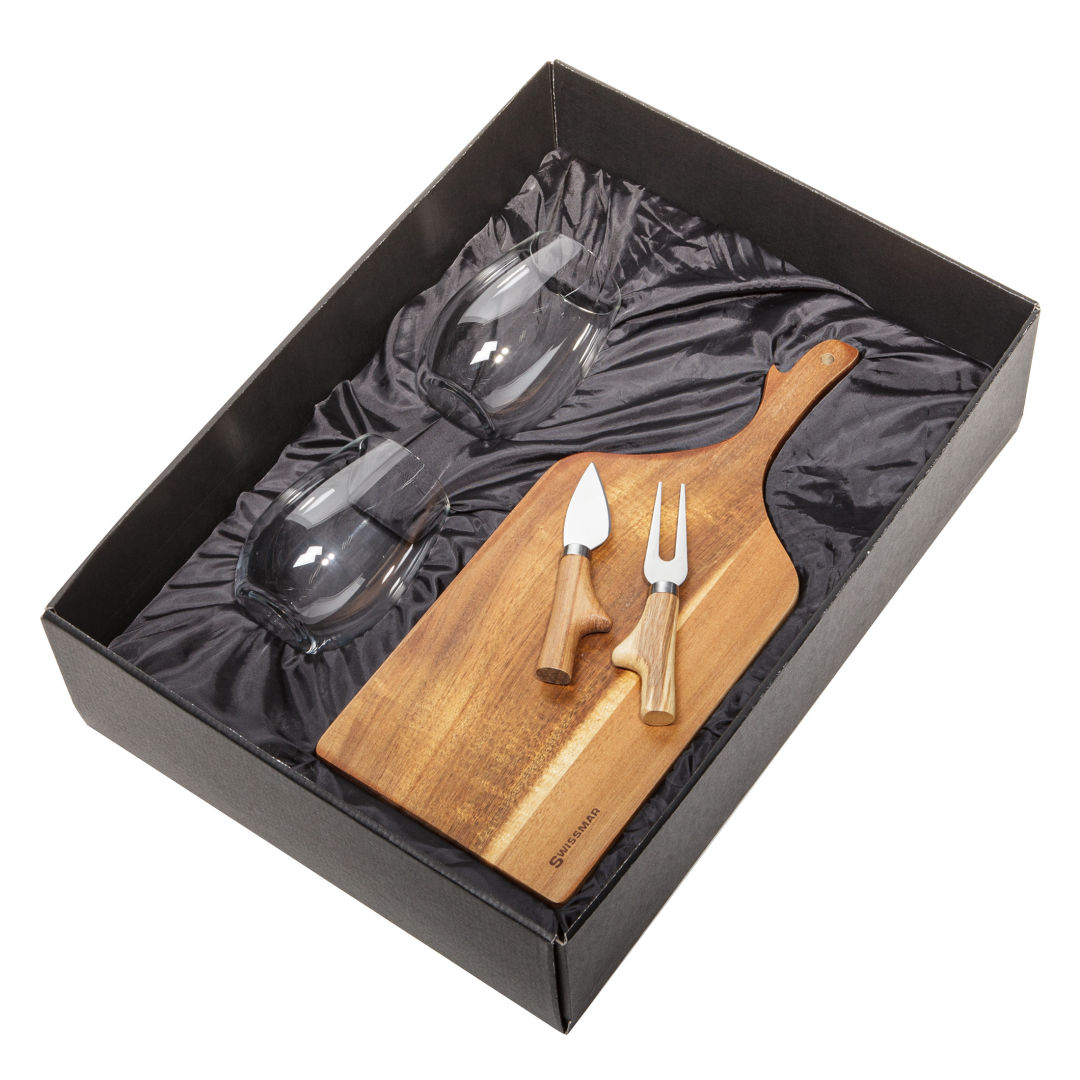 Swissmar® Paddle Board & 2 Carlita Stemless Wine 4