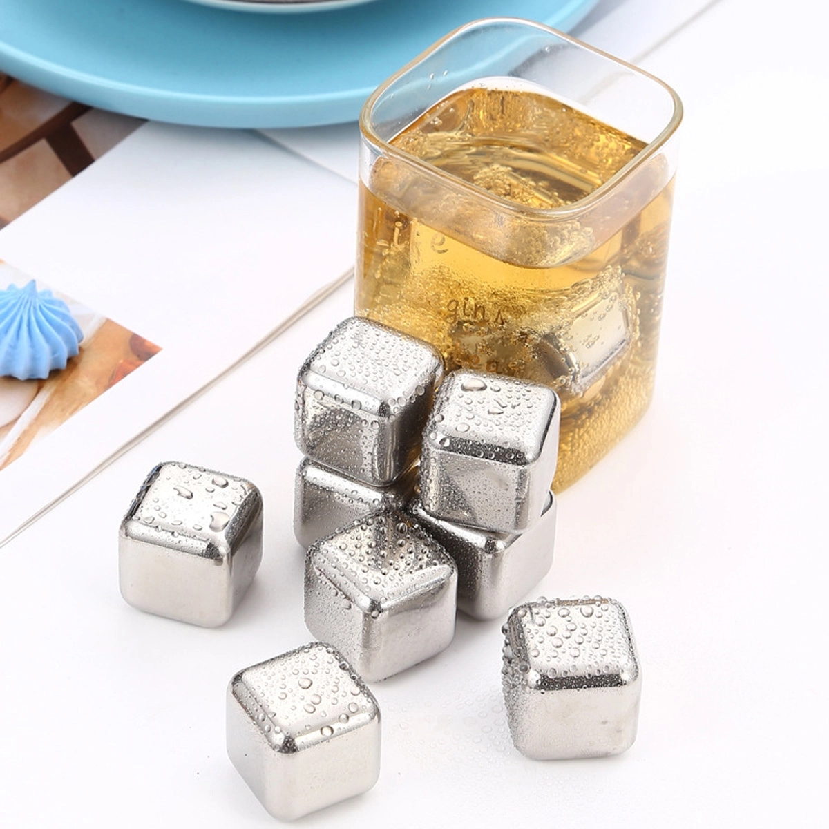 Custom Reusable Portable Stainless Steel Ice Cube Tongs Set 17