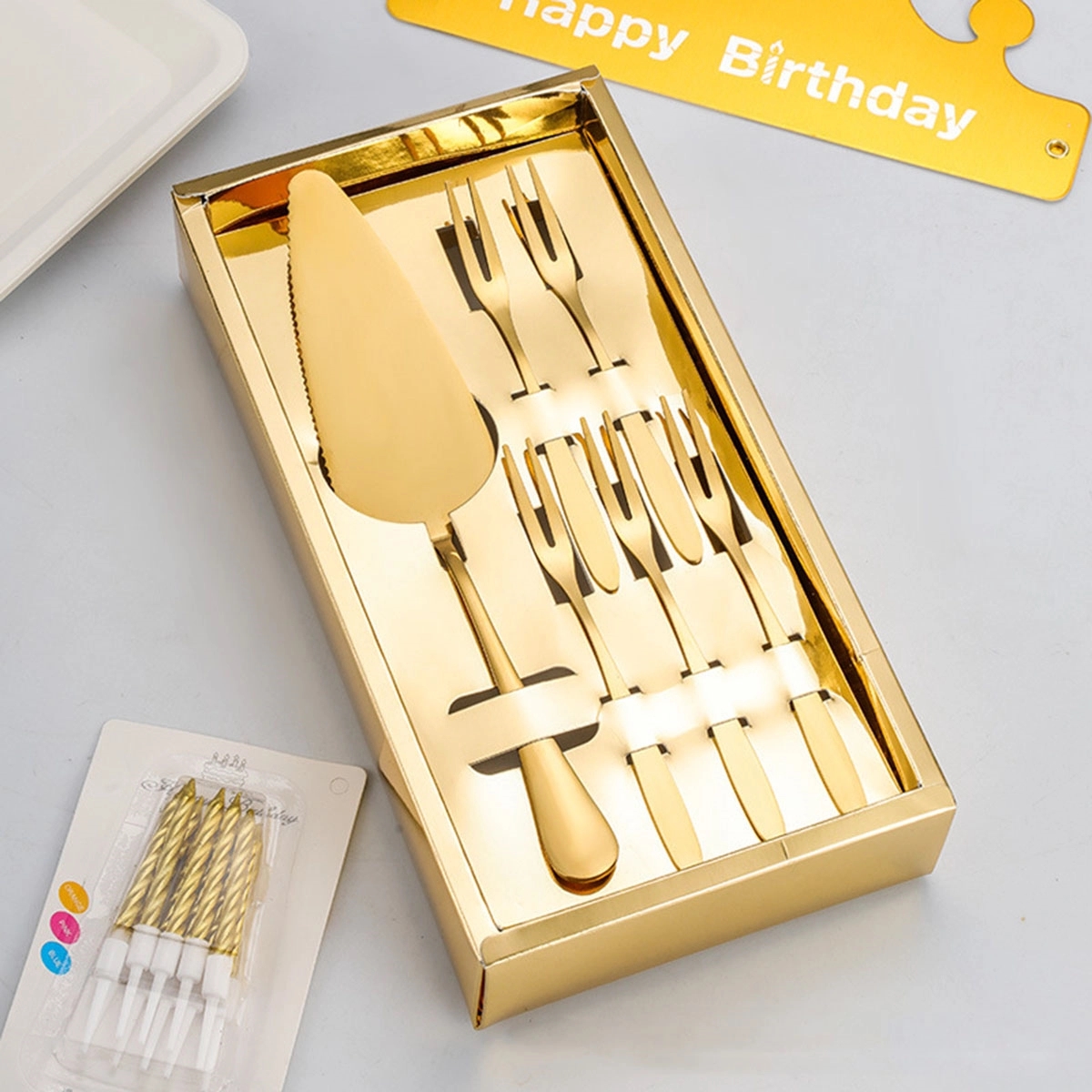 Stainless Steel Cake Knife And Fork Set 2