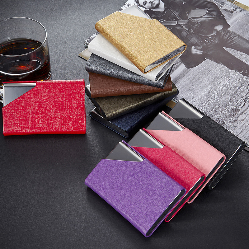 Metal PU Leather Business Card Holder 5