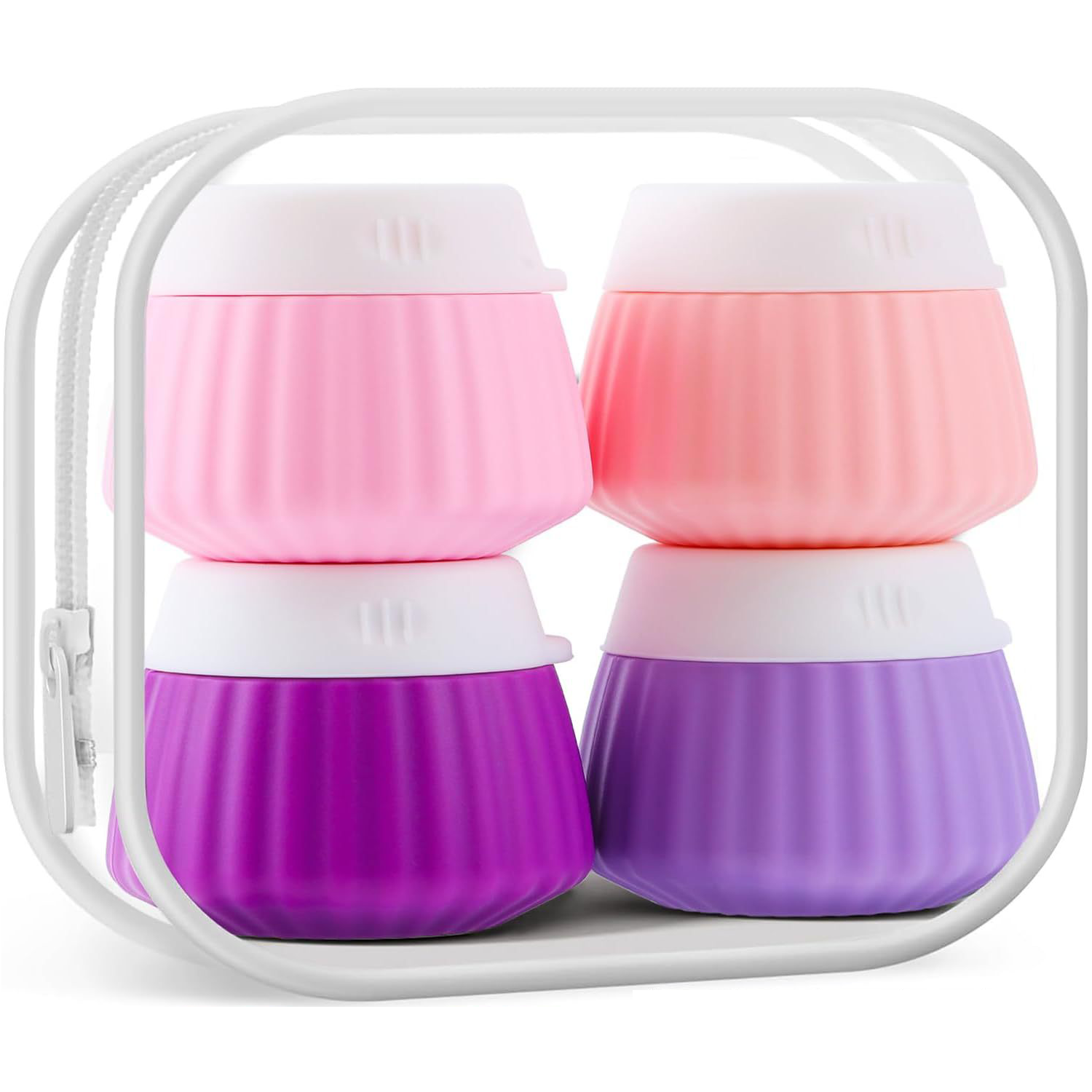 4PCS Silicone Travel Bottle Hand Squeeze Cosmetics Container 3