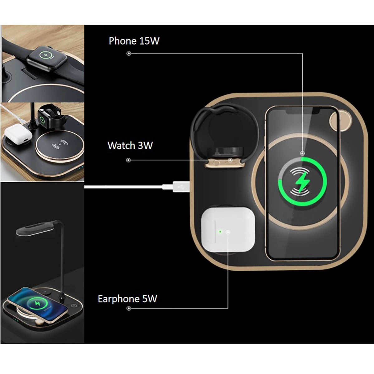 3 In 1 Wireless Charger With Table Lamp 3
