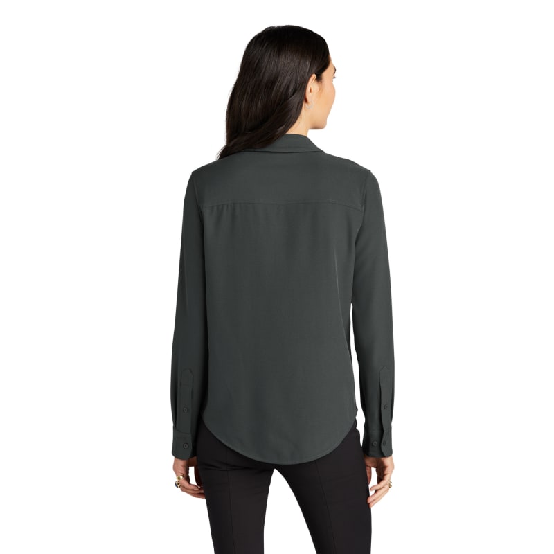 MERCER+METTLE Women's Stretch Crepe Long Sleeve Camp 6