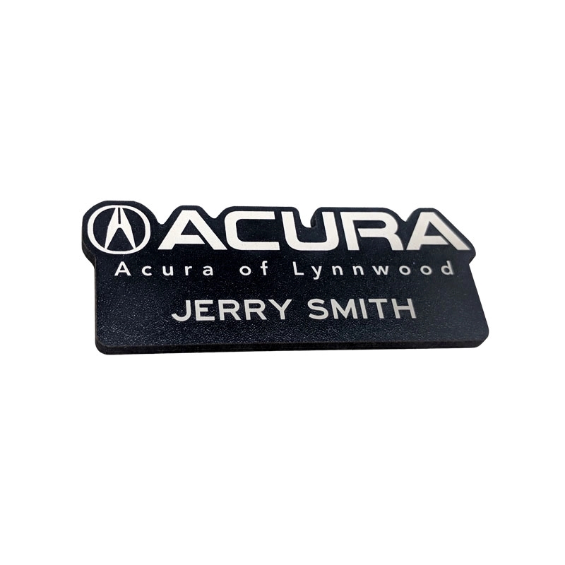 Custom Ultra Vivid Recycled Wood Name Badges 1