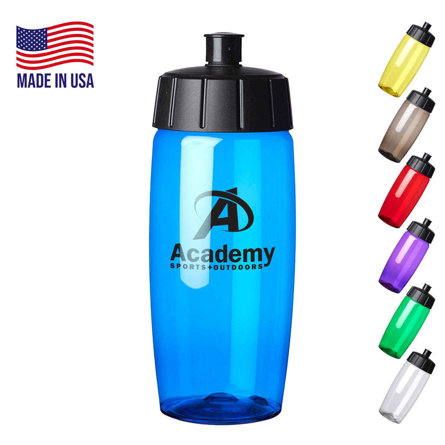 USA Made Plastic water bottles, 19 oz. sinker style 1