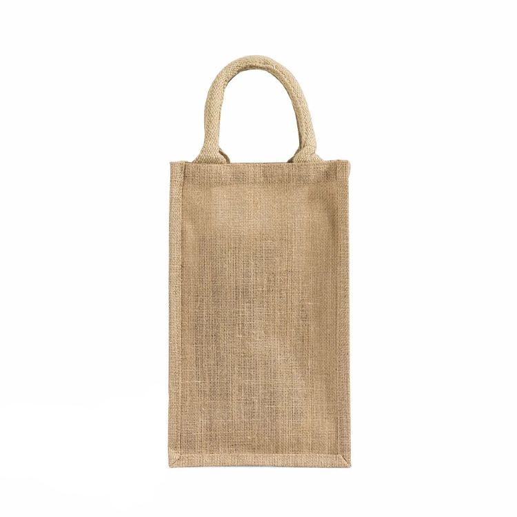 Temecula 4-Bottle Jute Wine Tote Bag 2