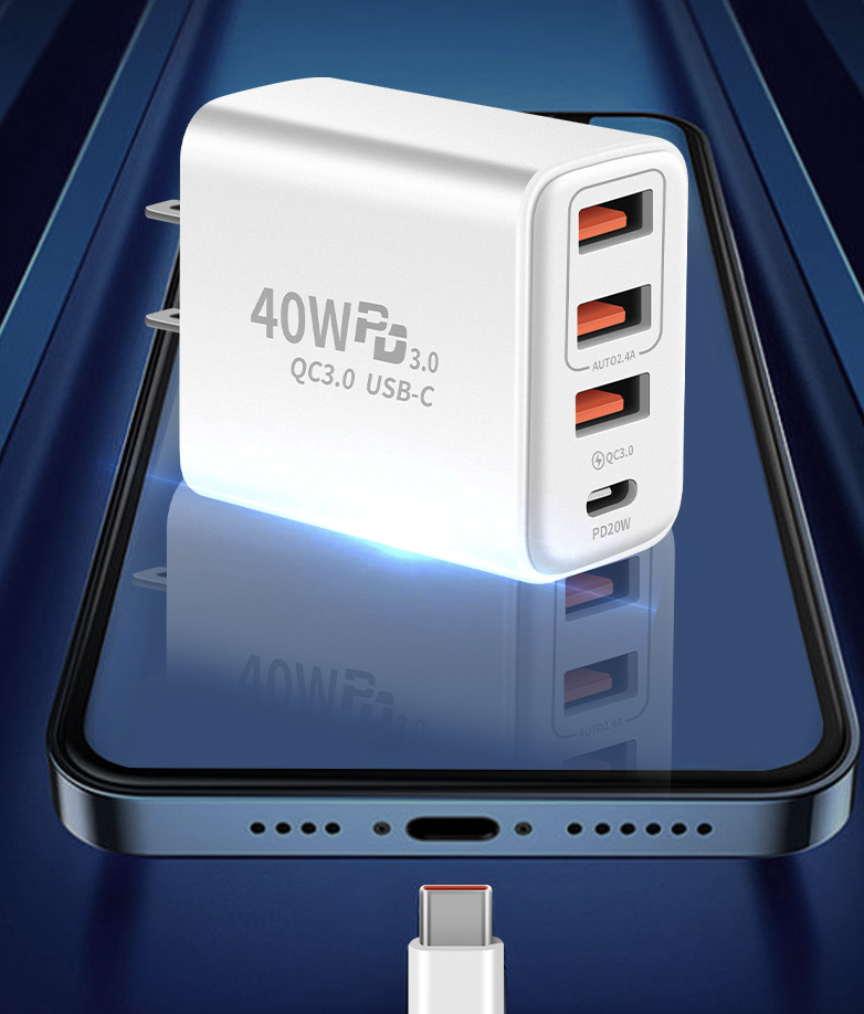 40W Type C Charger Fast Charging Blocks PD Power Charger 4