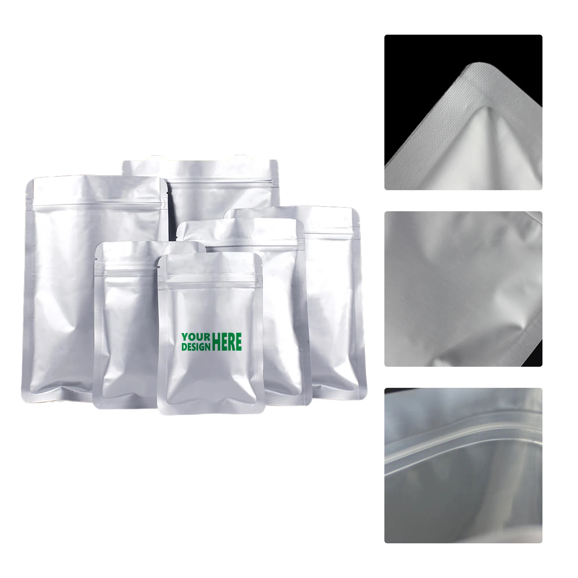Aluminum Foil Flat Bottom Sealing Bag for Food Packaging