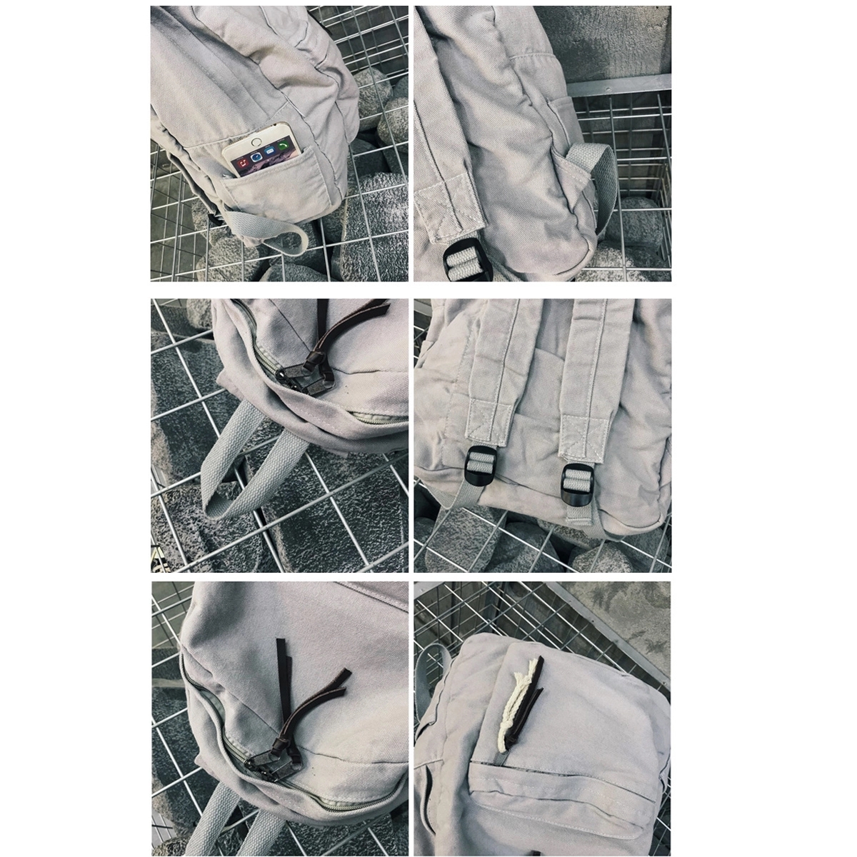 Washed Canvas Denim College Travel Backpack 3