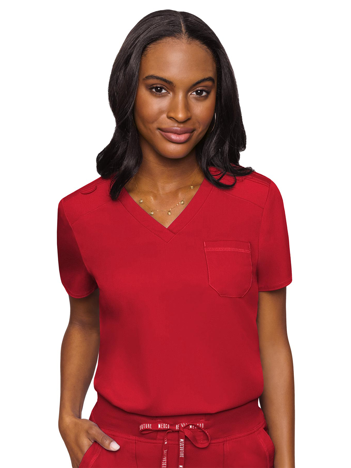 Med Couture - MC Touch - Women's 1-Pocket V-Neck Top 36
