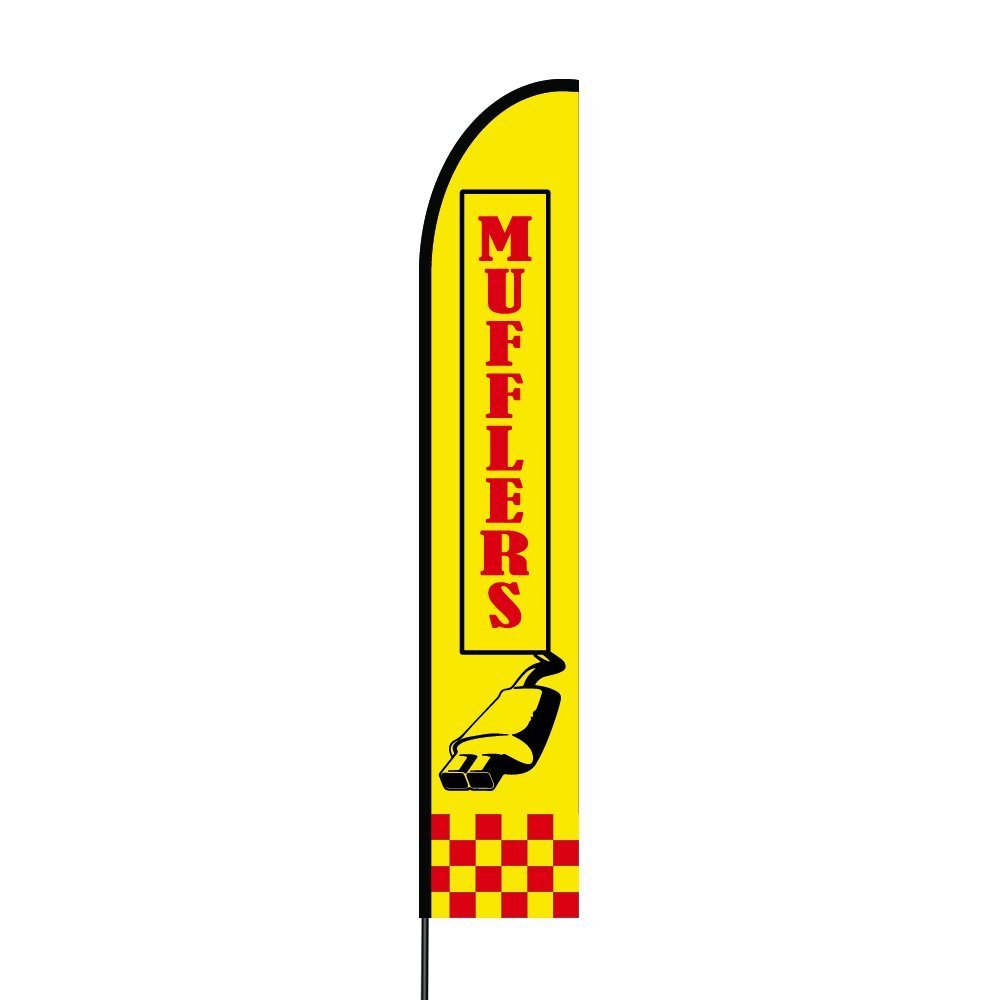 Mufflers Flag Kit 15' Feet Feather Flag Sign Outdoor Banner 2
