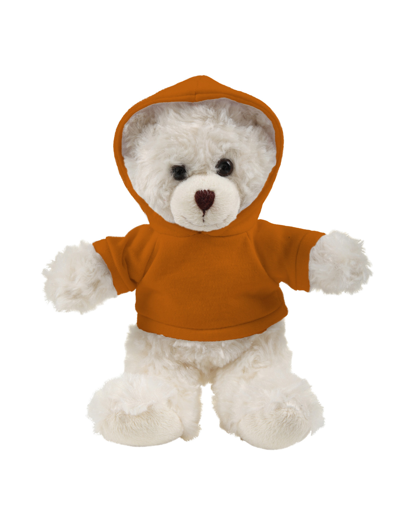 soft plush  Cream Curly Sitting Bear with hoodie 2