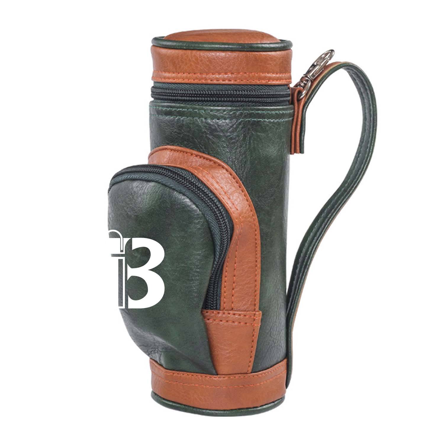 PU Leather Portable Golf Ball Pouch Storage Bag 4