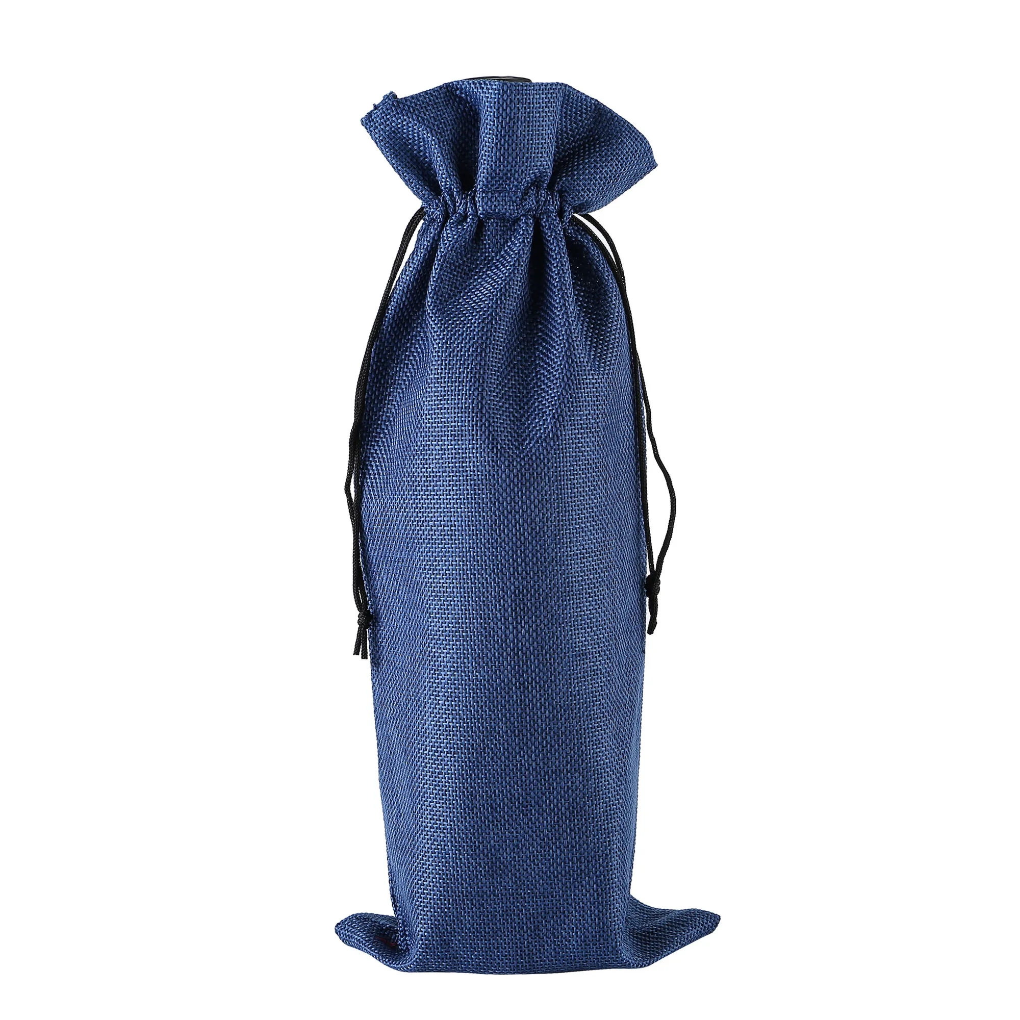 MOQ50 Burlap Drawstring Wine Bottle Gift Bags 10
