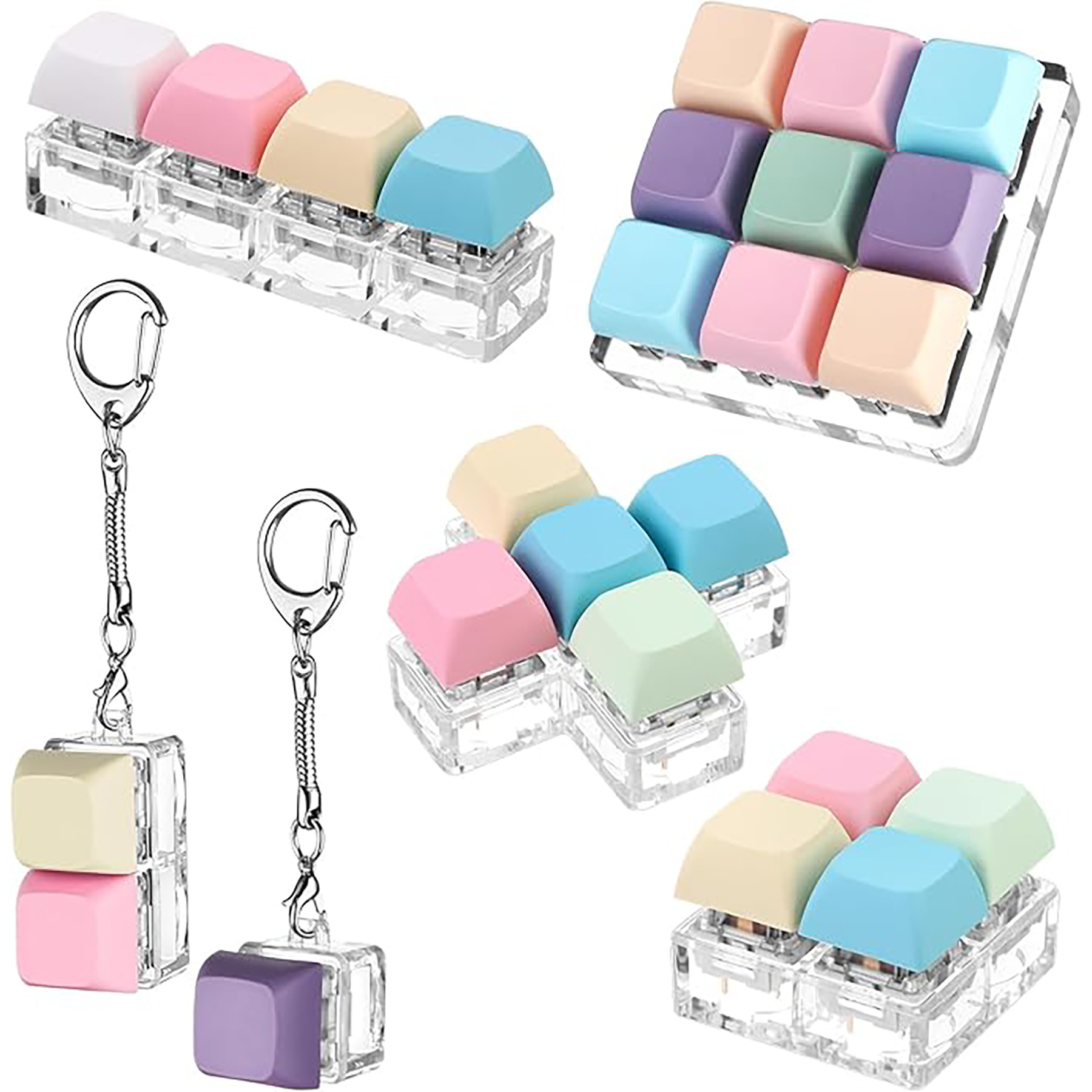 Keyboard Fingertip Decompression Keychain 8