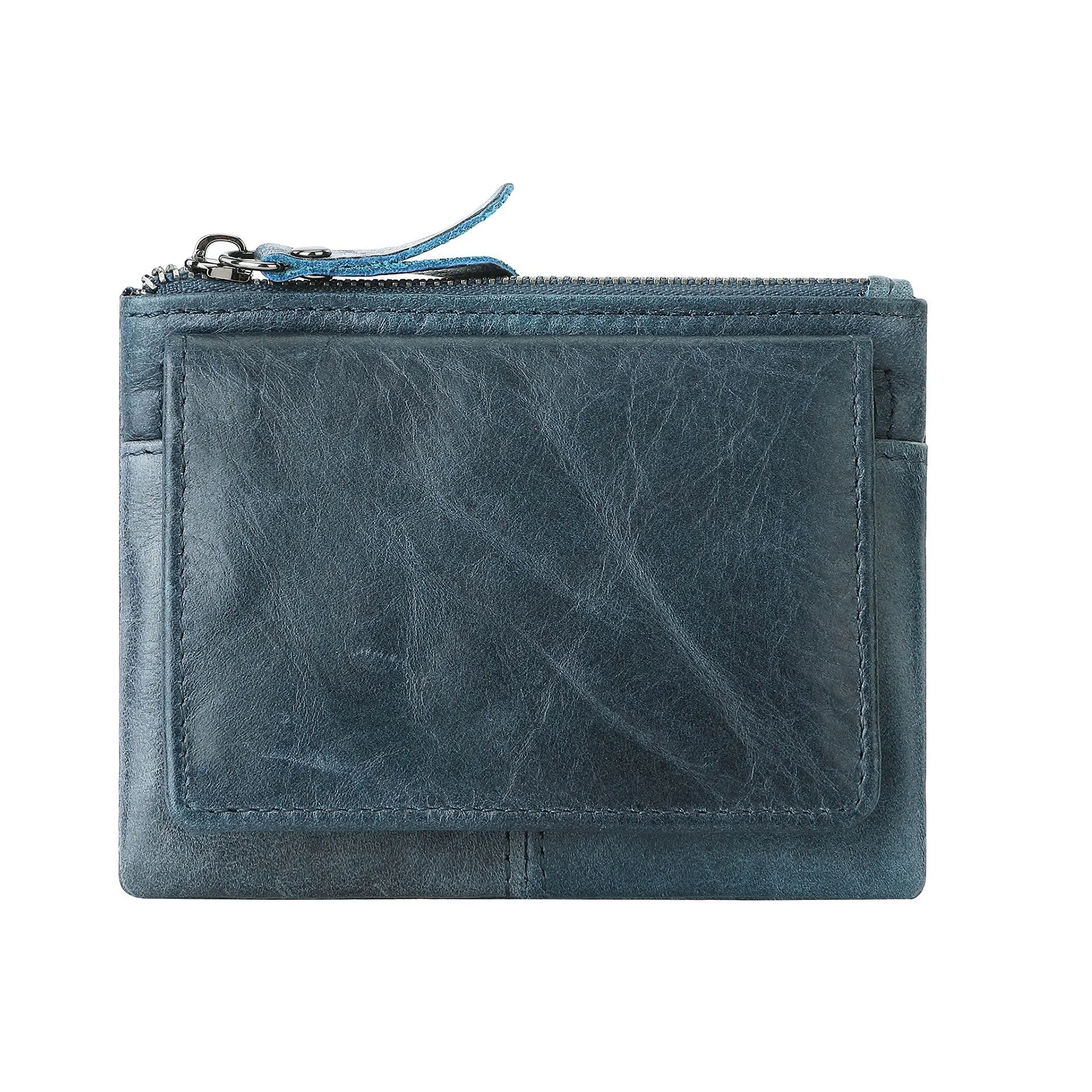 Leather 2 Zipper Coin Purse Wallet With Card Slots and More 5