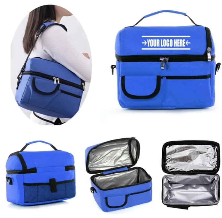 Oxford Insulated Lunch Tote with Side Pocket 3