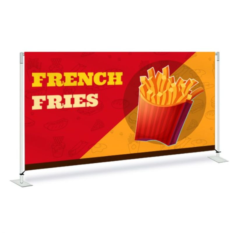 French Fries Pre Printed Fabric Barrier 72" x 36" x 13.5 - Yellow & Red 1