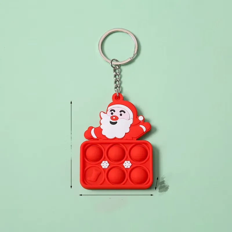 Christmas Ornament Push Bubble Pop Toy Keychain 4