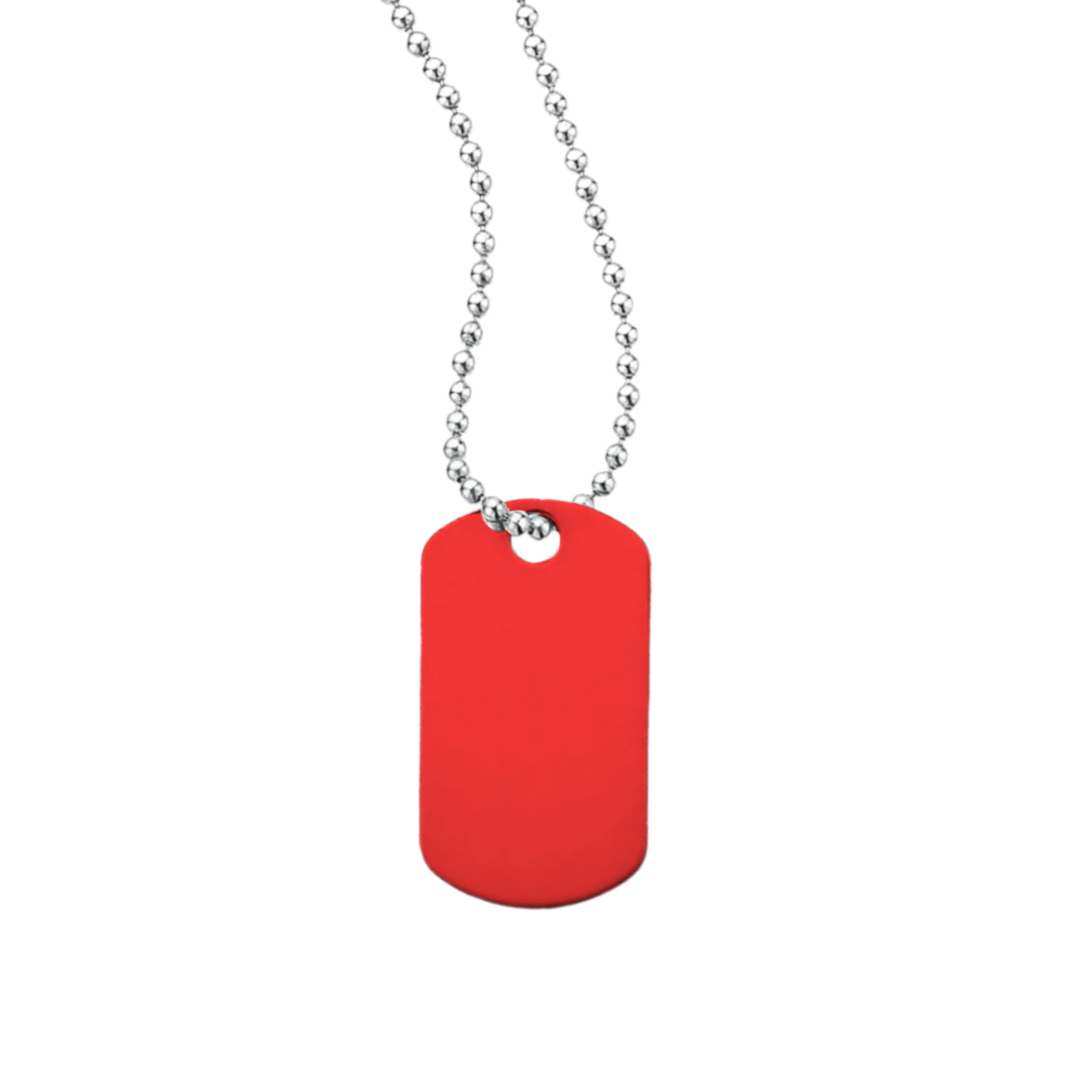 Classic Dog Tag With Long Beaded Chain 2