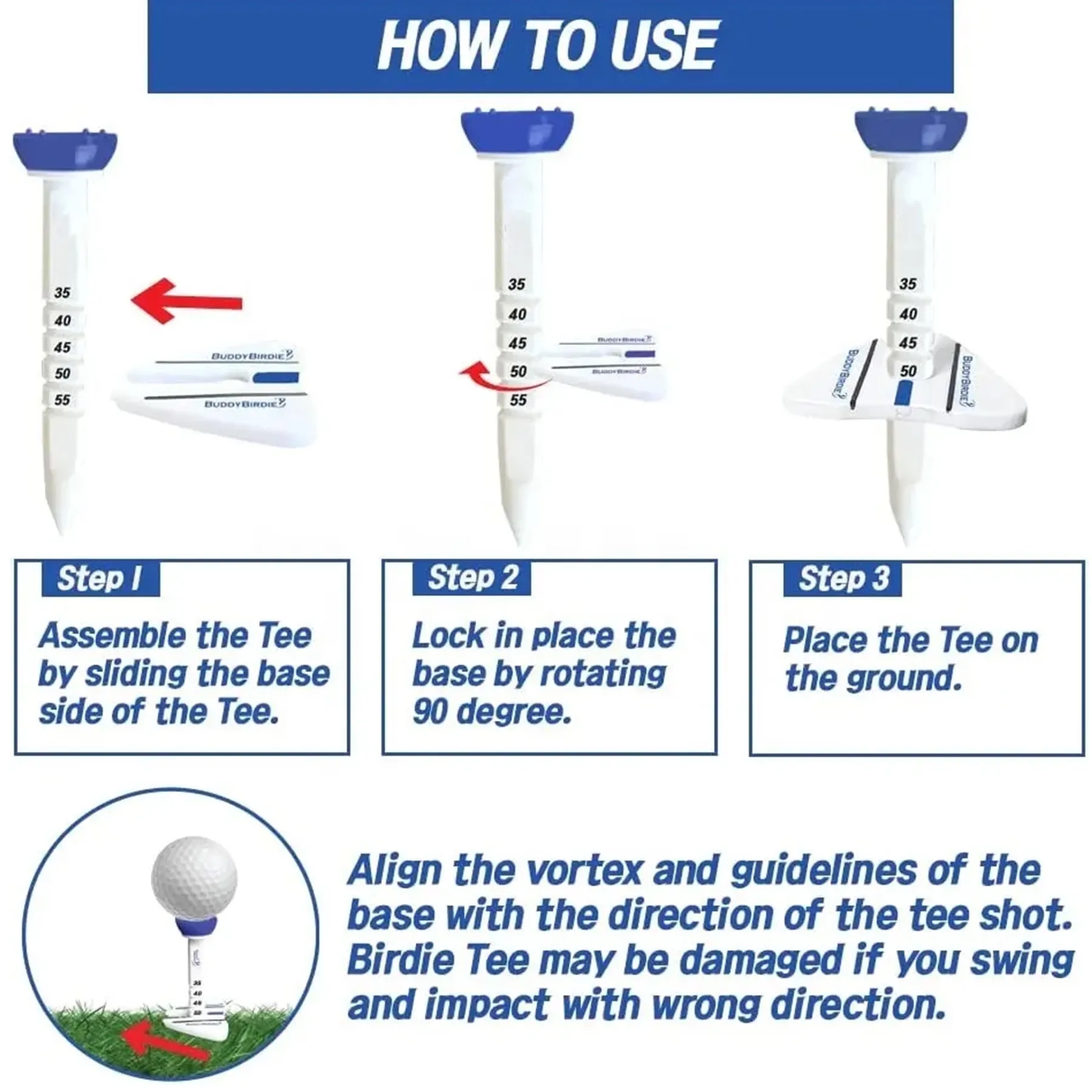 Adjustable Height Plastic Golf Tee 5