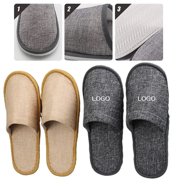 Non-Slip Linen Disposable Slippers 8