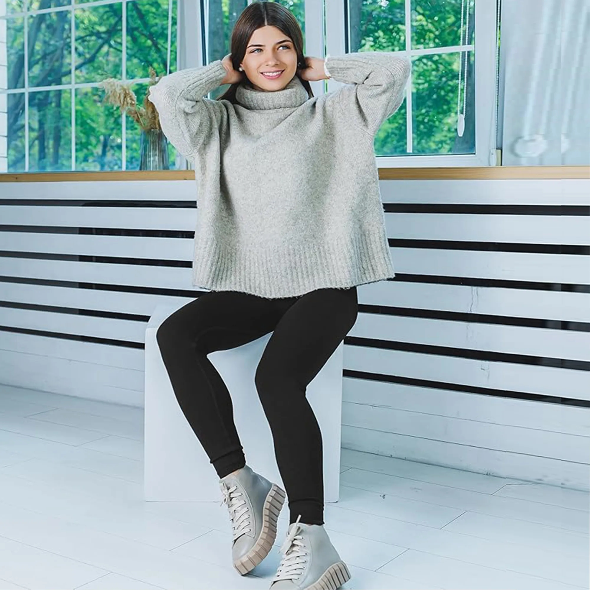 Women's Fleece Lined Thermal Leggings With Stretch 3