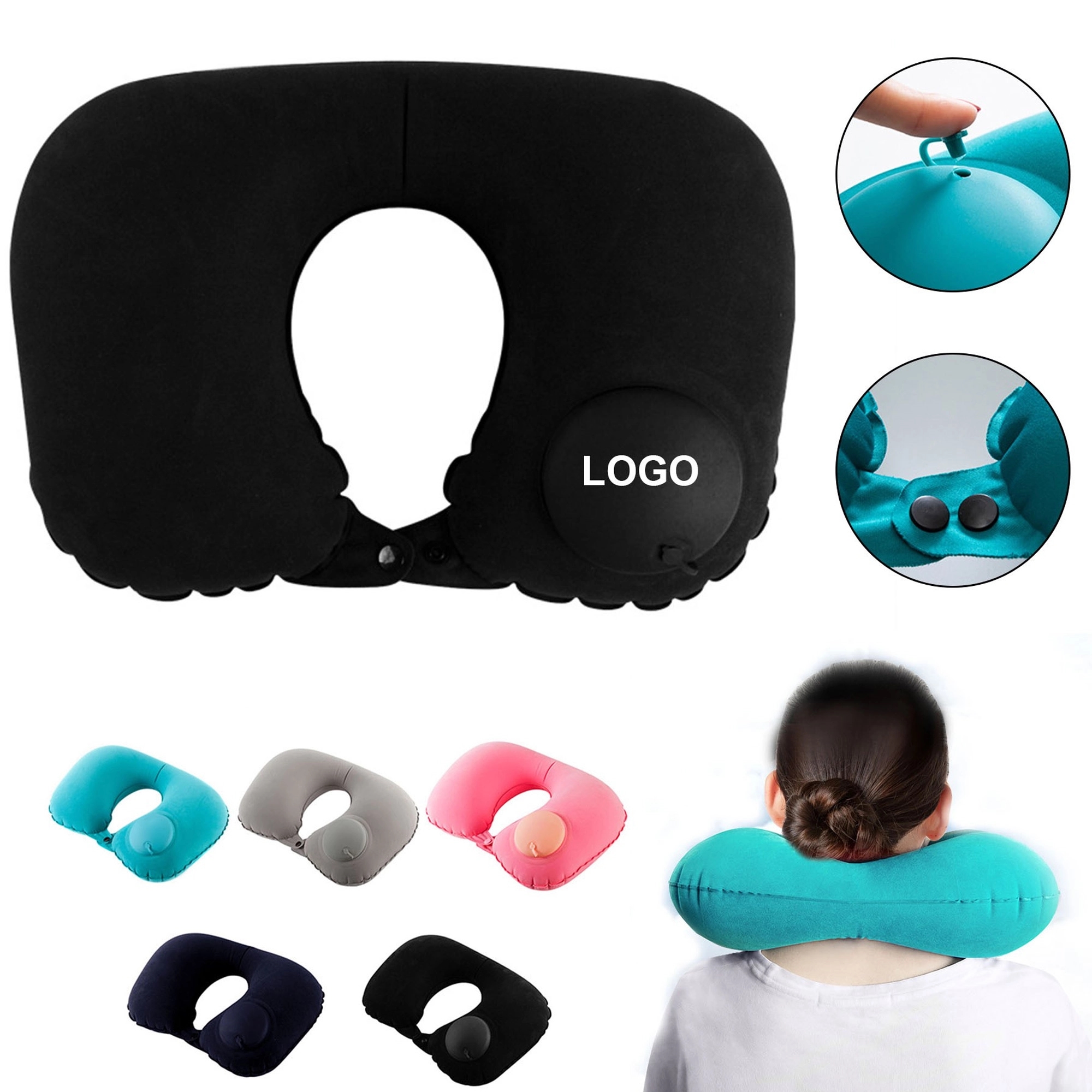 Inflatable U Shape Compact Travel Pillow 4
