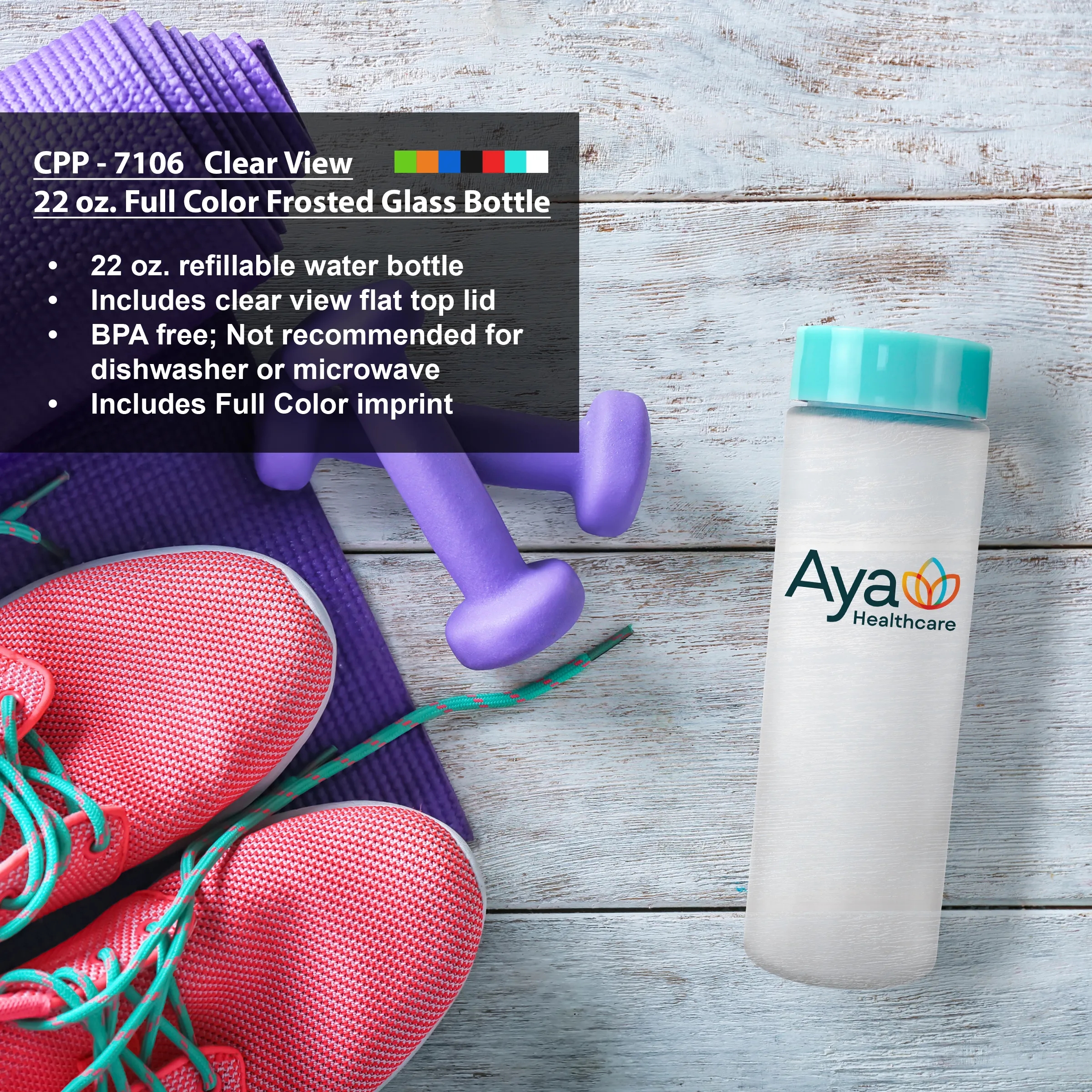 Clear View 22 oz. Full Color Frosted Glass Bottle 17