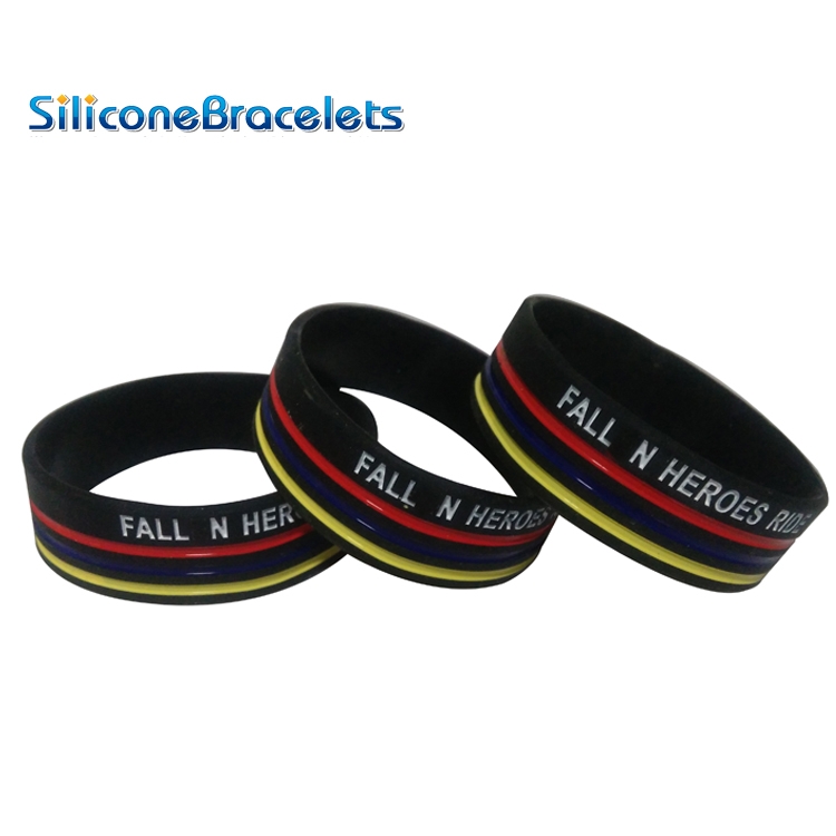 3/4" Debossed Silicone Bracelet with Ink Filled 1