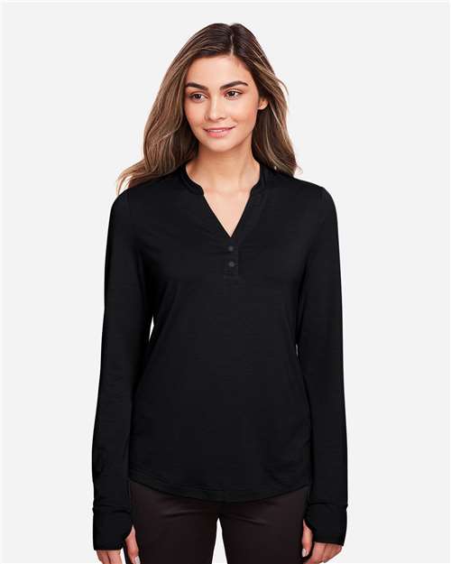Women's JAQ Stretch Performance V-Neck Snap Pullover - NE400W 12