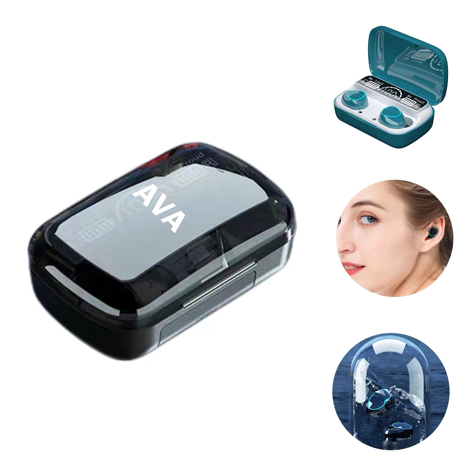 5D Surround Sound Wireless Earbuds with Charging Dock 5