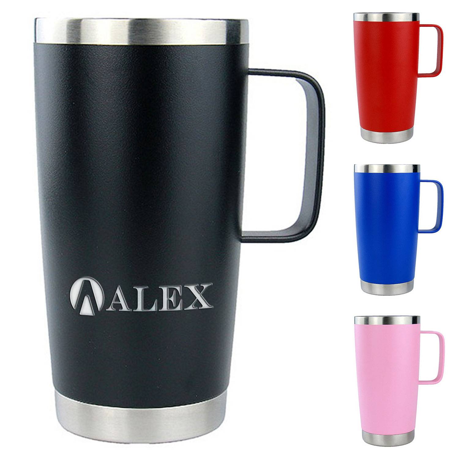 20oz Stainless Steel Insulated Coffee Tumbler w/ Handle 6