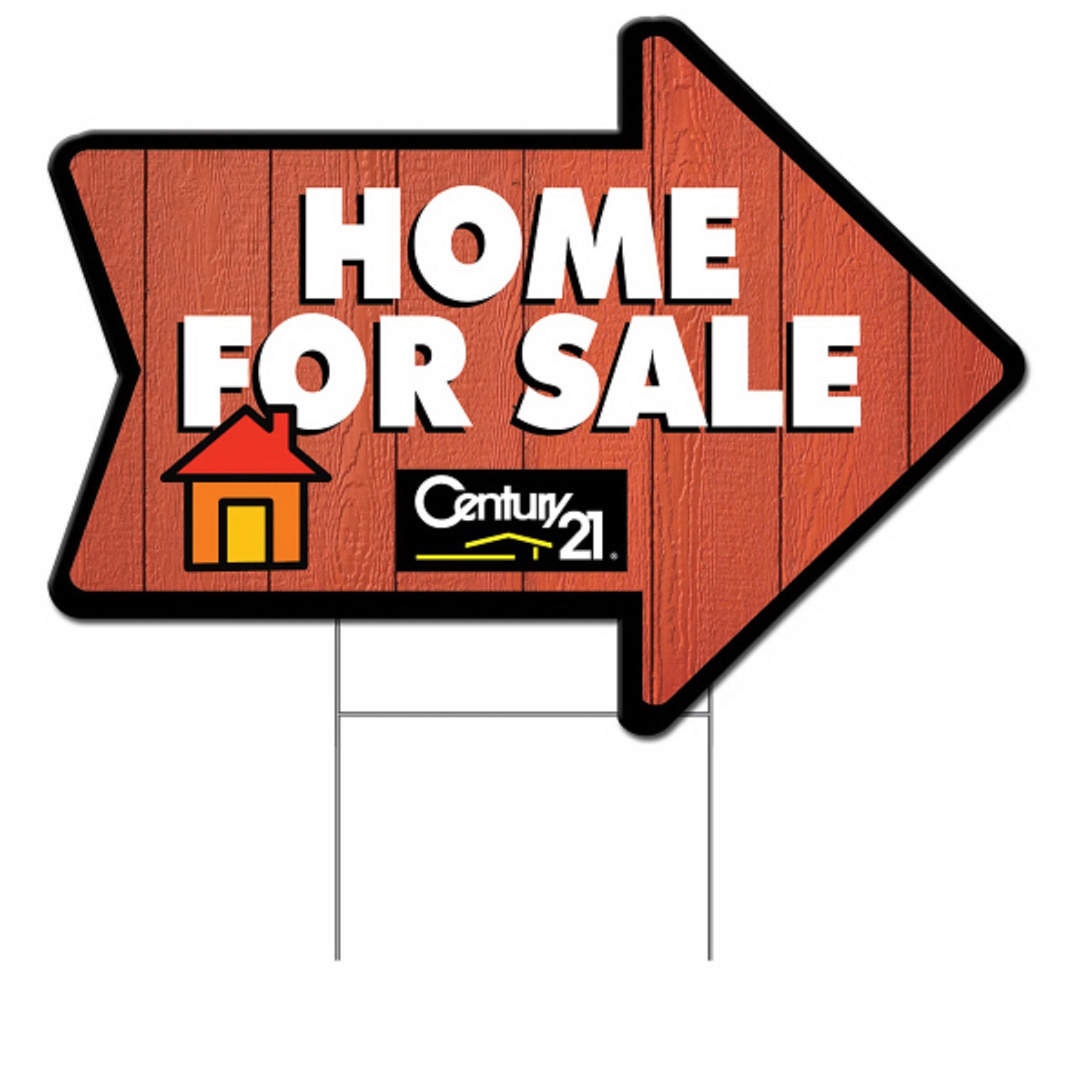 Custom Cut 4mm Coroplast™ Arrow Sign with H Frame