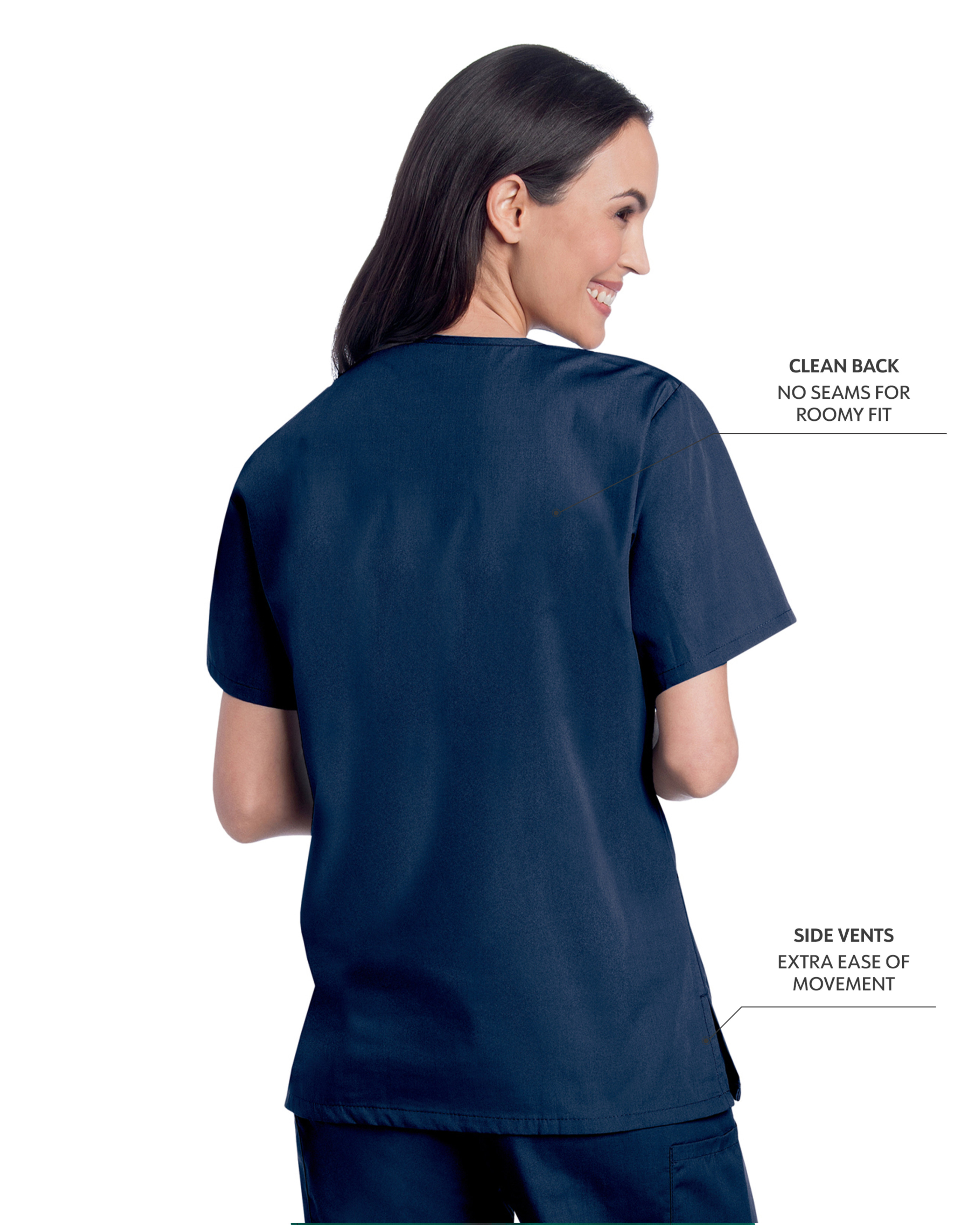 Landau - ScrubZone - Women's Three-Pocket Clean Back V-Neck Top 19