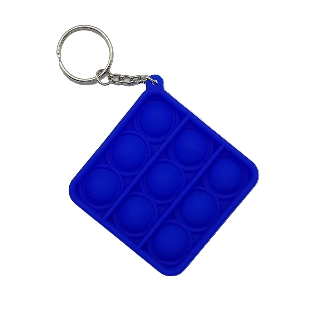 Mini Push Pop Bubble Fidget Toy Key Ring Square 3