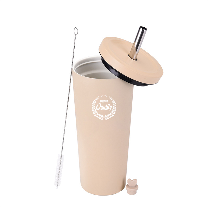 Double Wall Vacuum Straw Insulated Tumbler with Lid 4