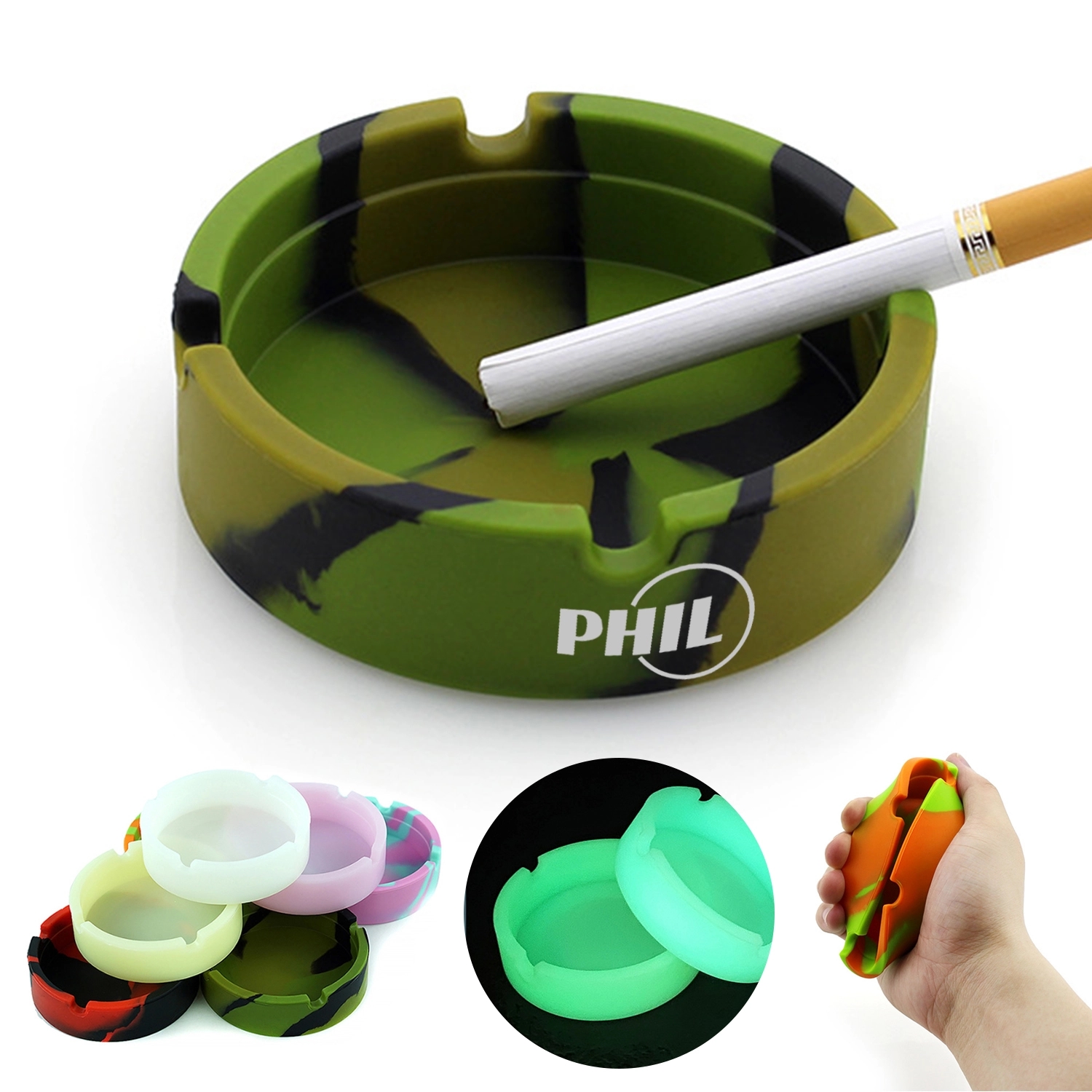 Round Silicone Heat Resistant Ashtray 2