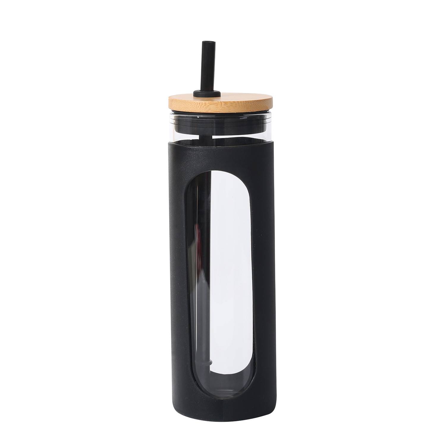 20 oz BoroSip Nomad -Wood Lid & Straw Portable Glass Tumbler 8