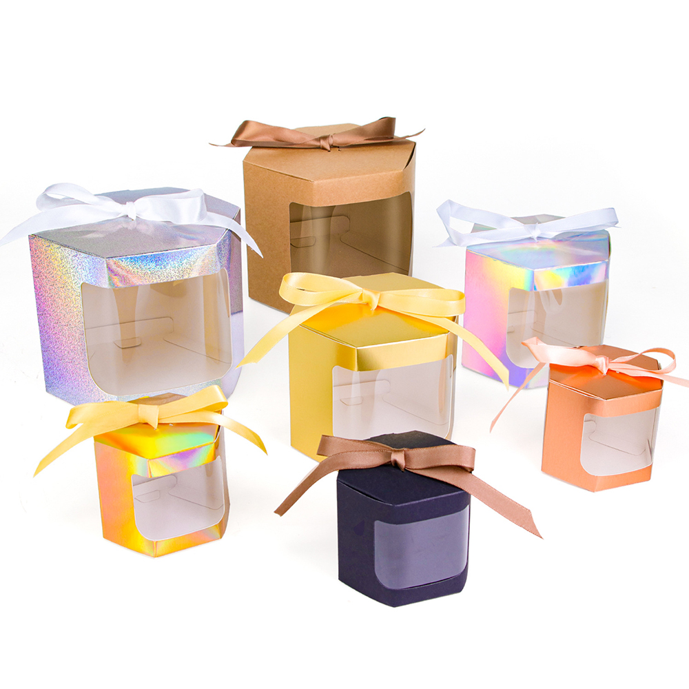 Cowhide Laser Window Paper Box Cake Candy Baking Gift Box 7