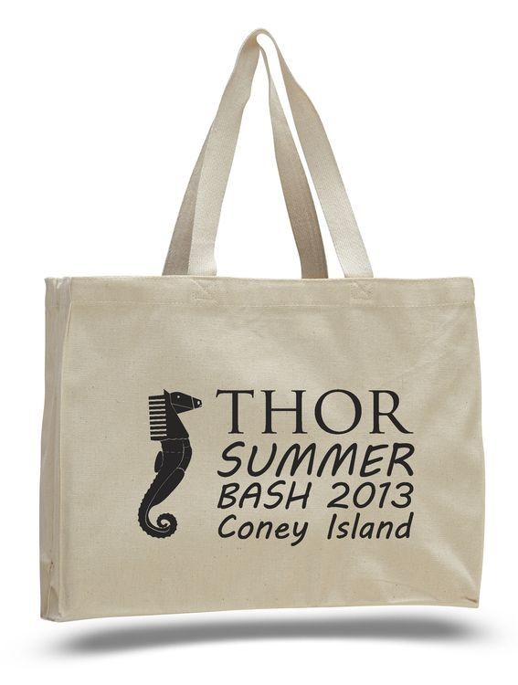 12 Oz. Colored Canvas Tote Bag w/ Full Gusset - 15"x12"x4"