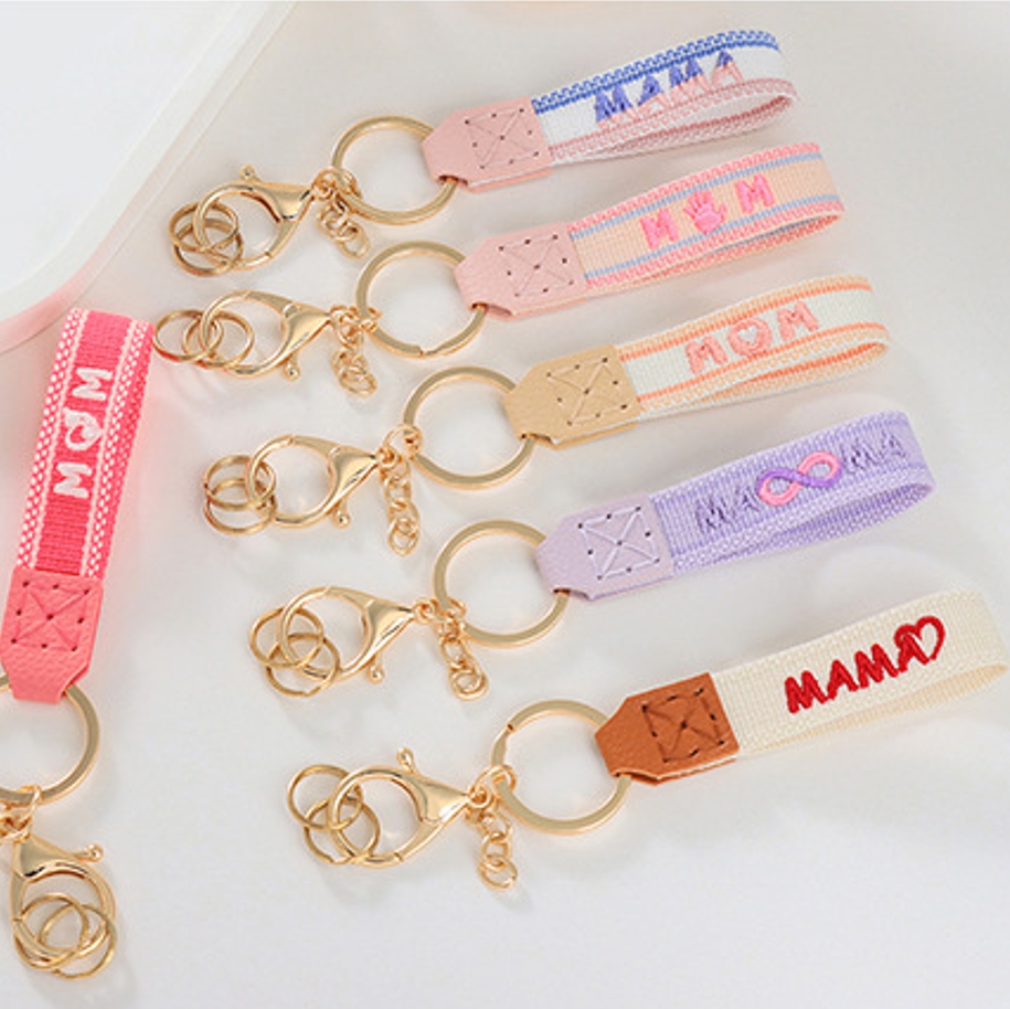 Mothers' Day Themed Embroidered WovenKey Tag 1