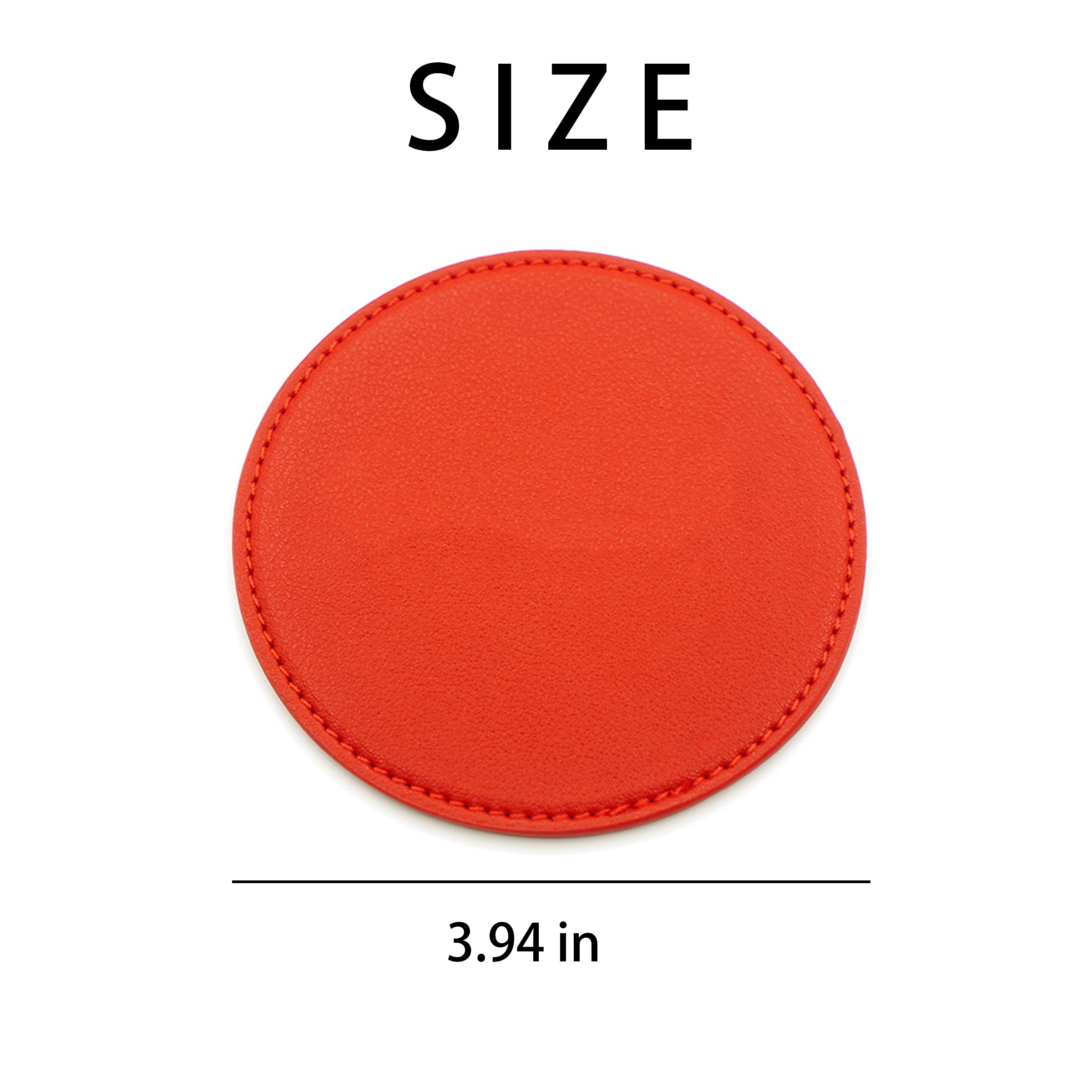 Round PU Leather Drink Coaster 3
