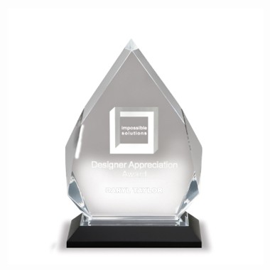 5 1/4" x 7 3/4" Inch Silver Diamond Impress Acrylic Trophy 1