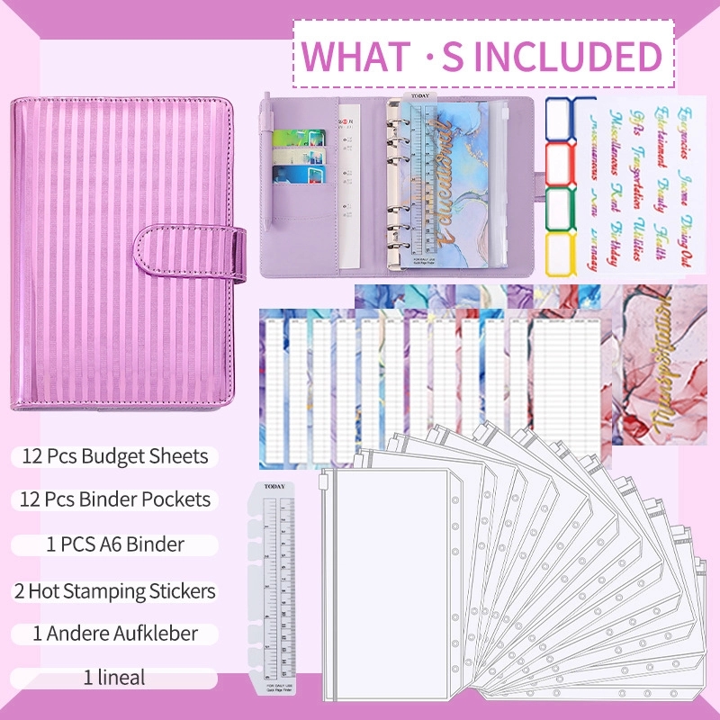 PU Leather A6 Budget Planner Binder Notebook 1