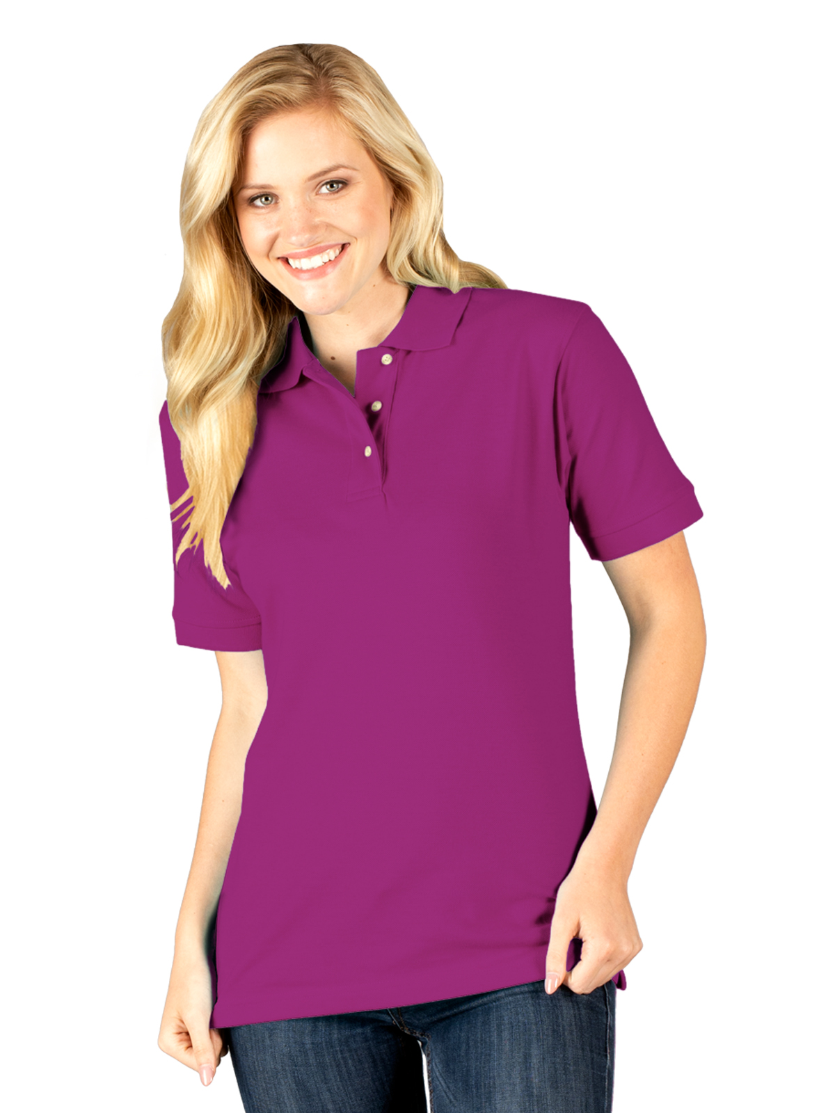 Blue Generation - Women's Pocketless Superblend Pique Polo 6