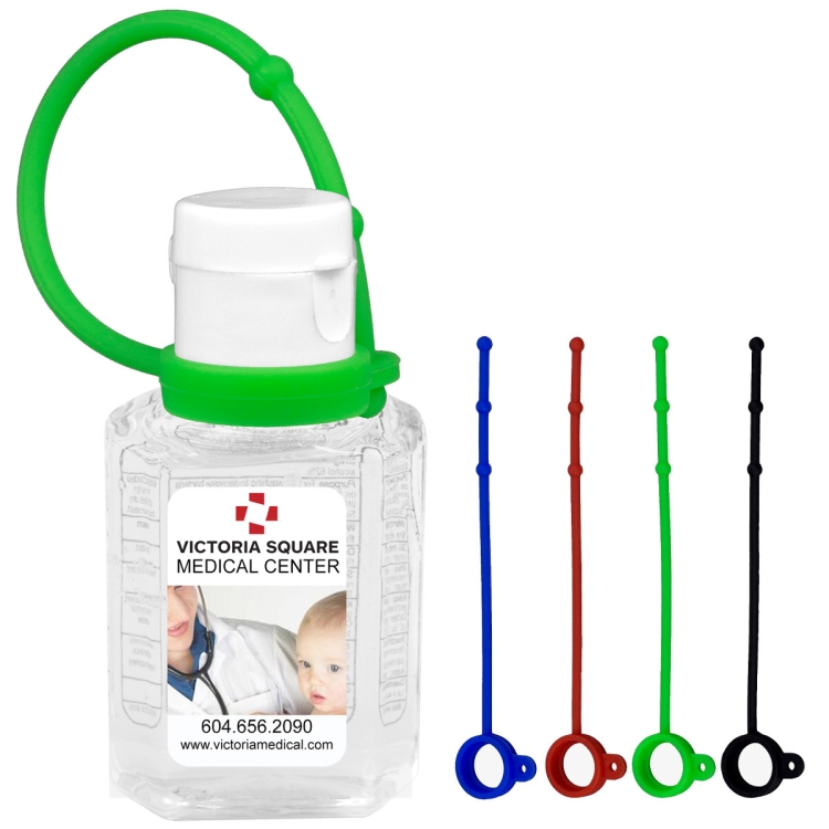 "SanPal Connect" 1.0 oz Compact Hand Sanitizer Antibacterial Gel in Flip-Top Squeeze Bottle with Col 1